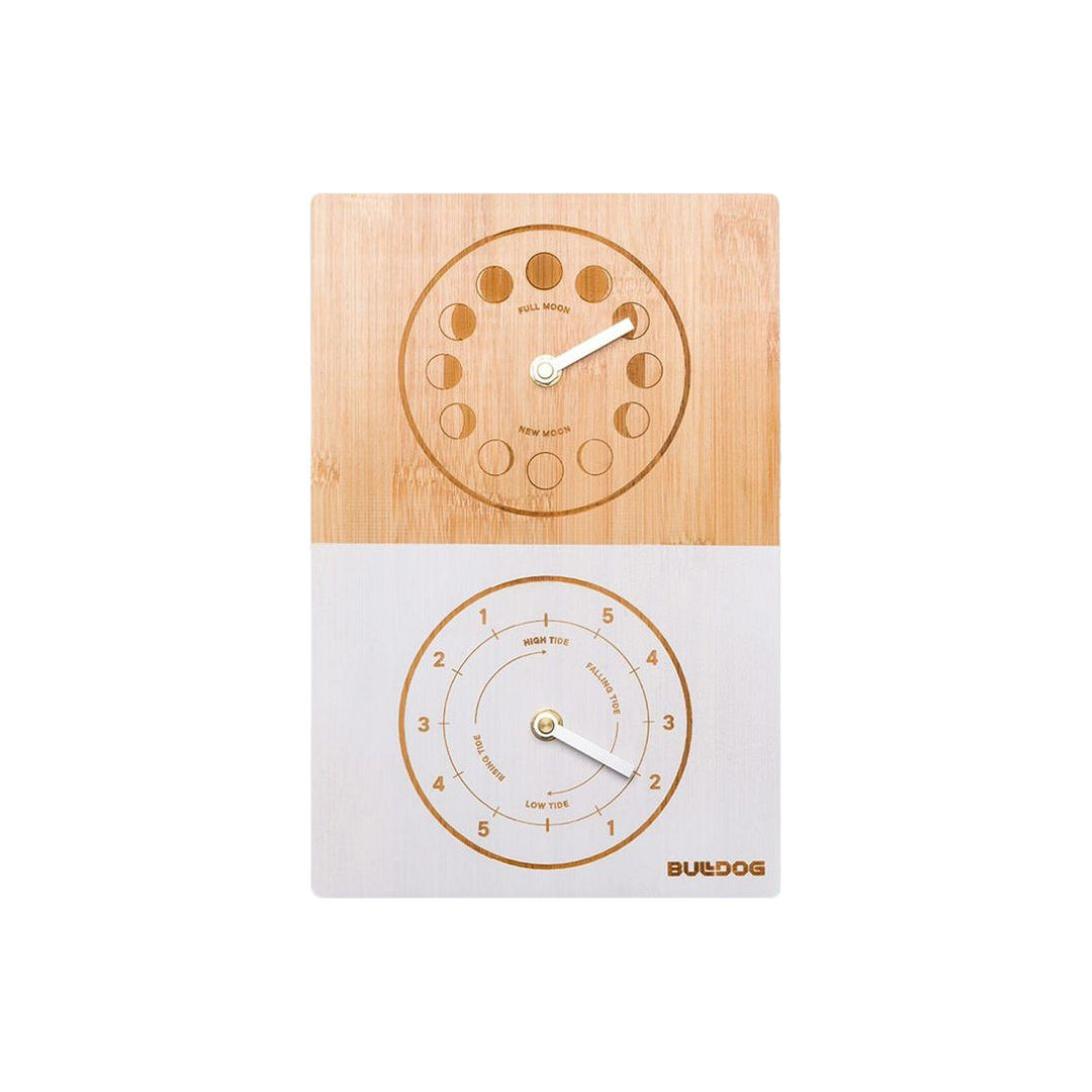 Studio Photo of Bulldog Double Dial Bamboo Tide Moon Clock