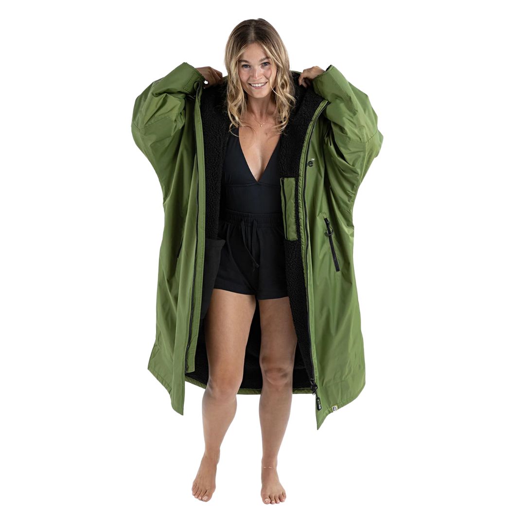 Studio Photo of Dryrobe Advance Long Sleeved Dark Forest Green V3