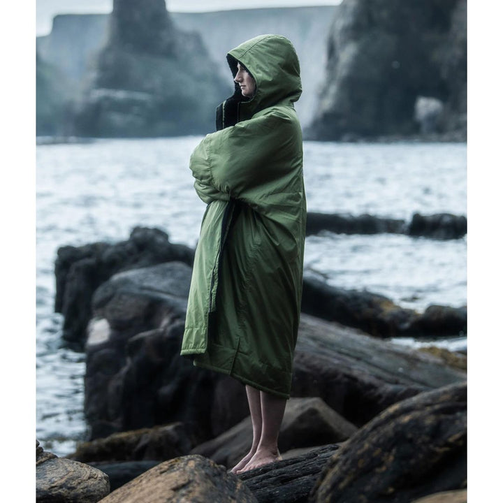 Lifestyle Photo of Dryrobe Advance Long Sleeved Dark Forest Green V3