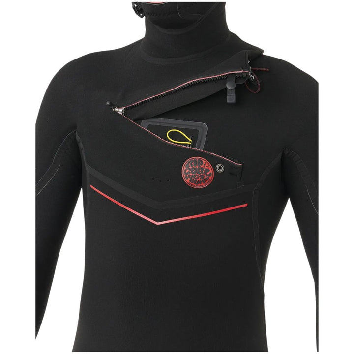 Black wetsuit with a brand logo on a white background