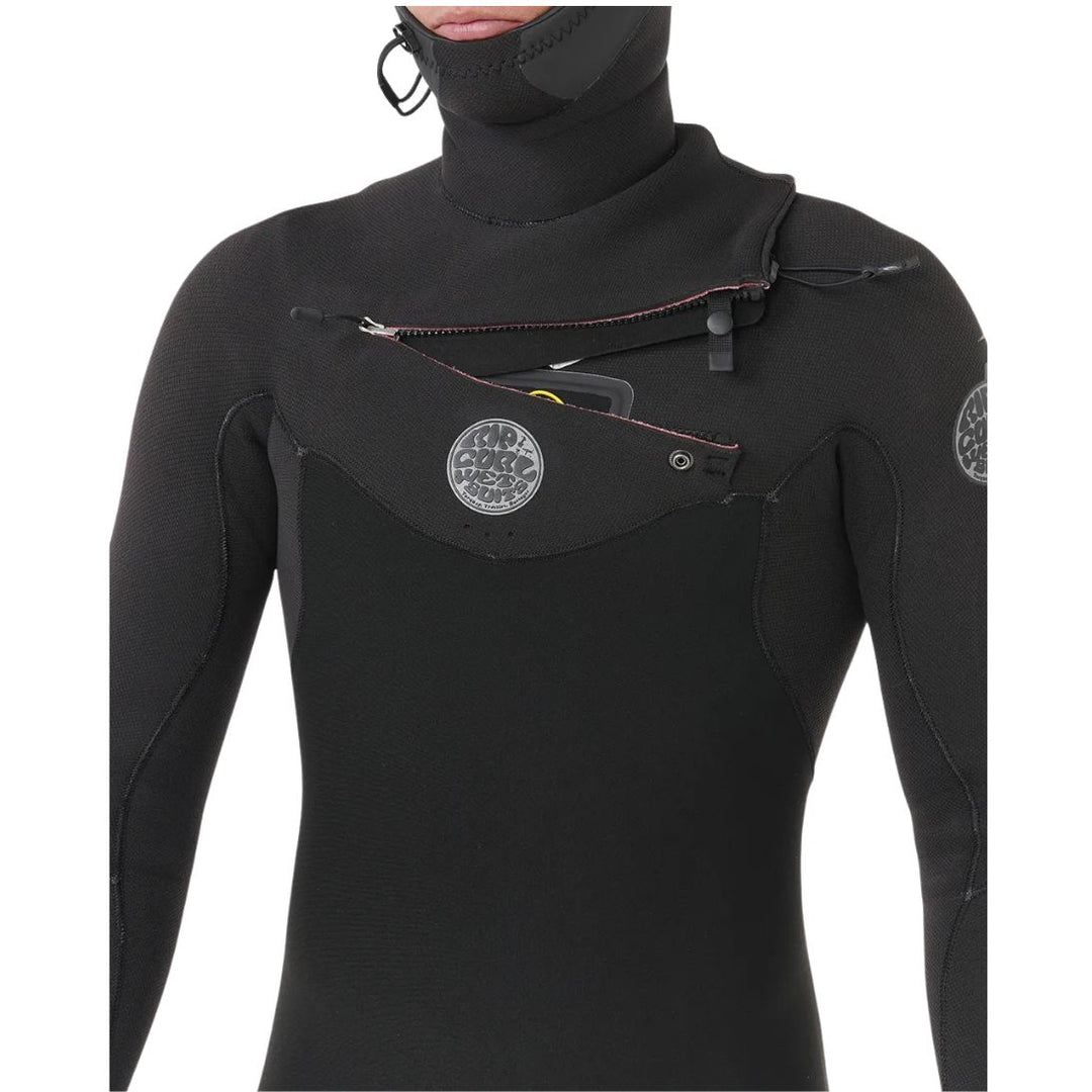 Black wetsuit with brand logo on a white background