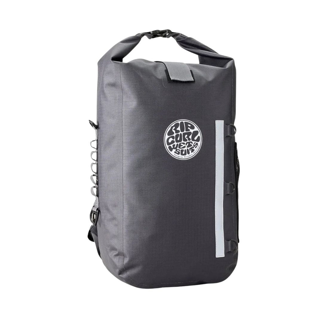 Gray backpack with Rip Curl logo on a white background