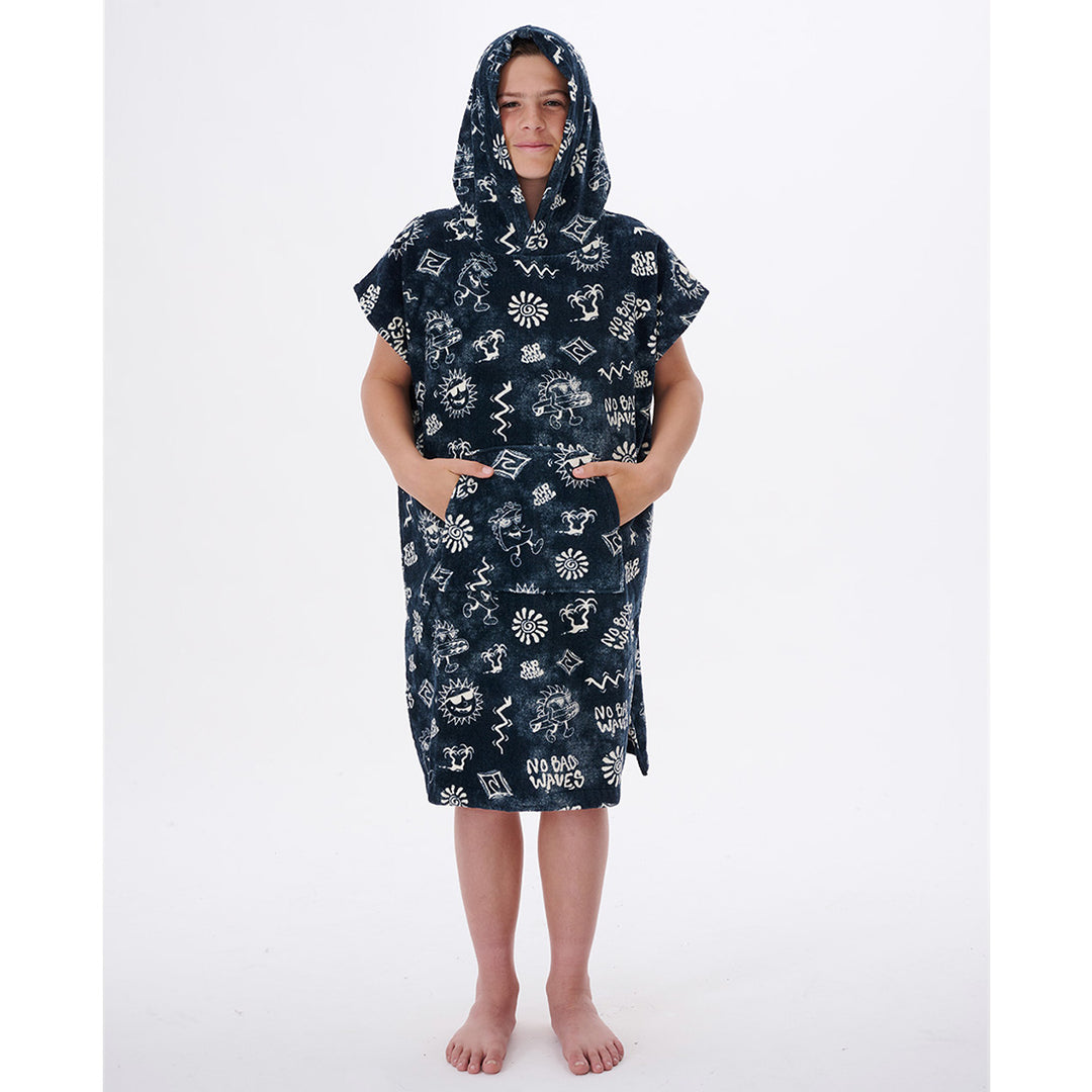 Rip Curl bedrucktes Poncho-Handtuch mit Kapuze für Kinder