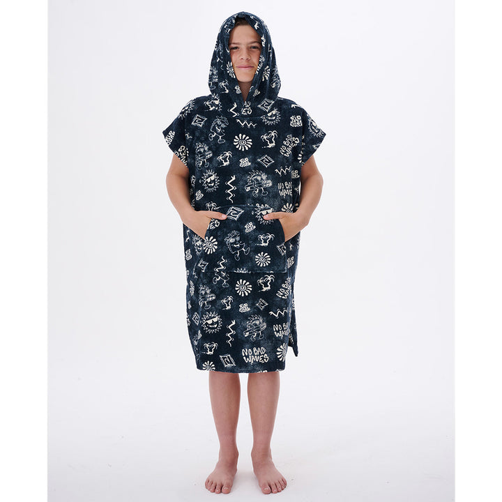 Rip Curl bedrucktes Poncho-Handtuch mit Kapuze für Kinder