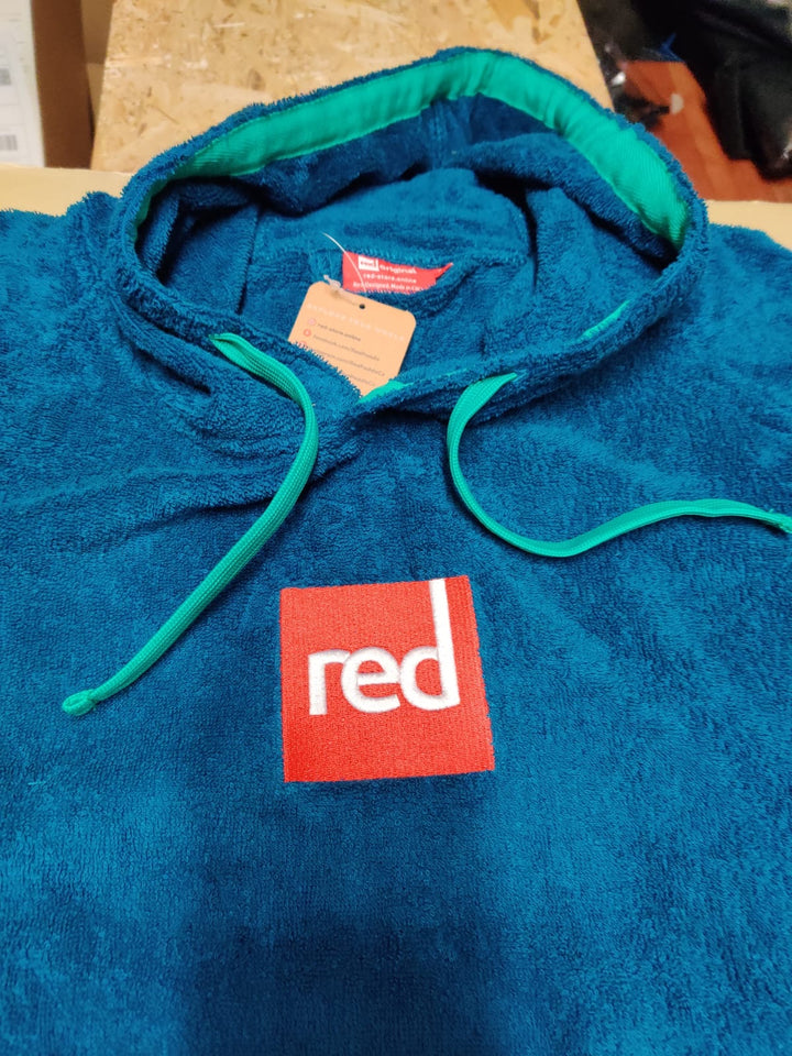 Roter Original-Frottee-Poncho-Roben