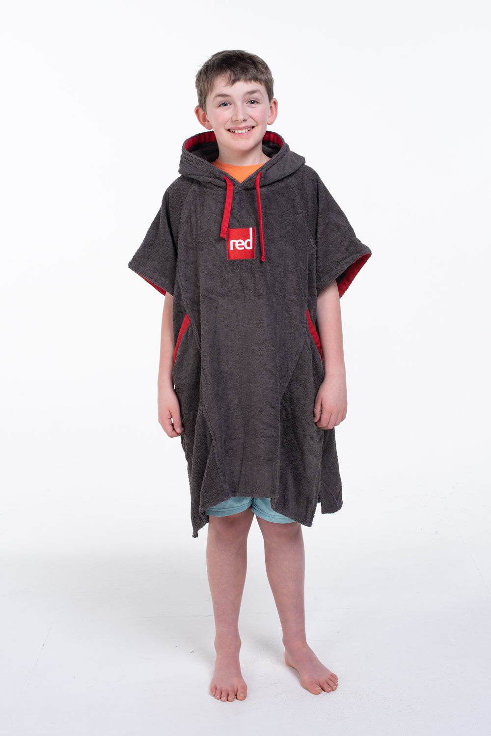 Red Original Kids Towelling Poncho