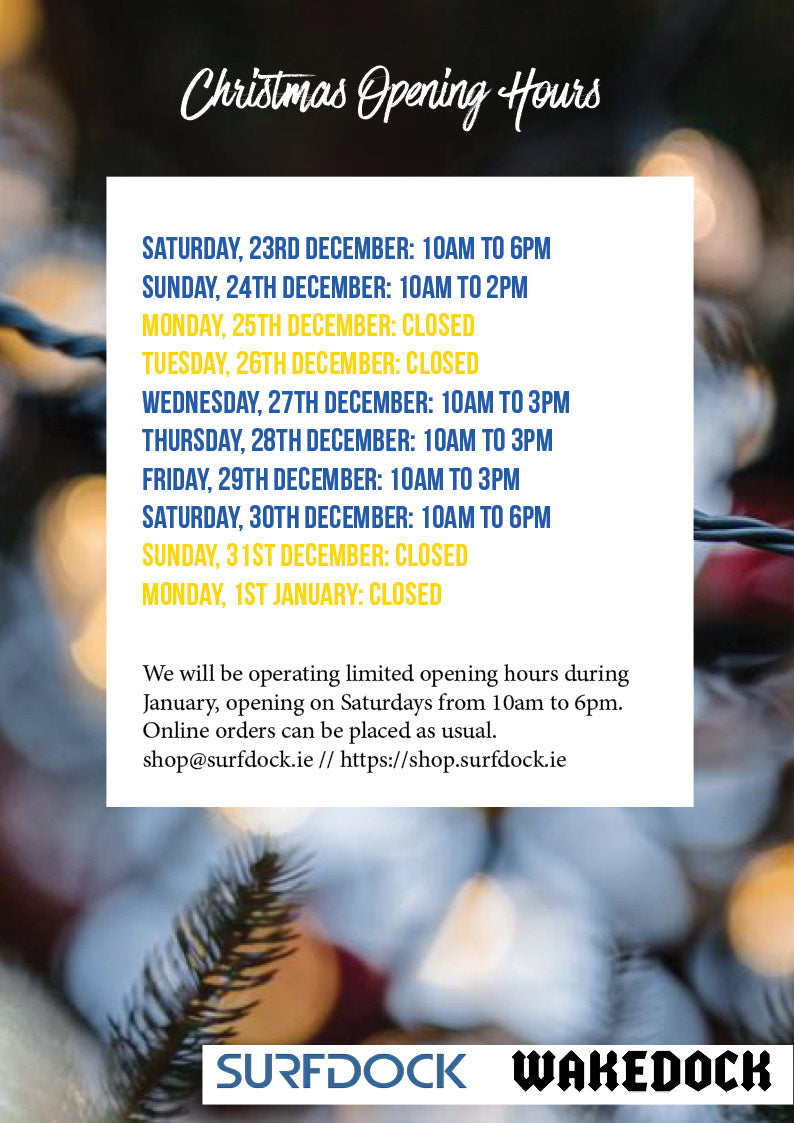 Christmas Opening Hours for the shop in Grand Canal Dock