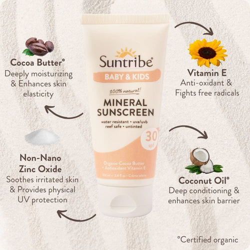 Suntribe Baby and Kids Organic Mineral Sunscreen SPF30
