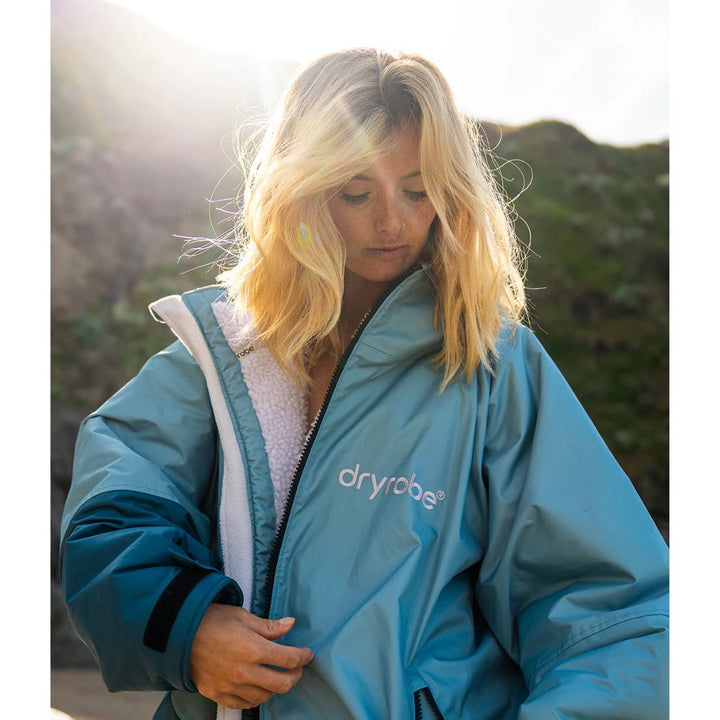 Dryrobe Advance Changing Robe Long Sleeve - Blue / Light Grey