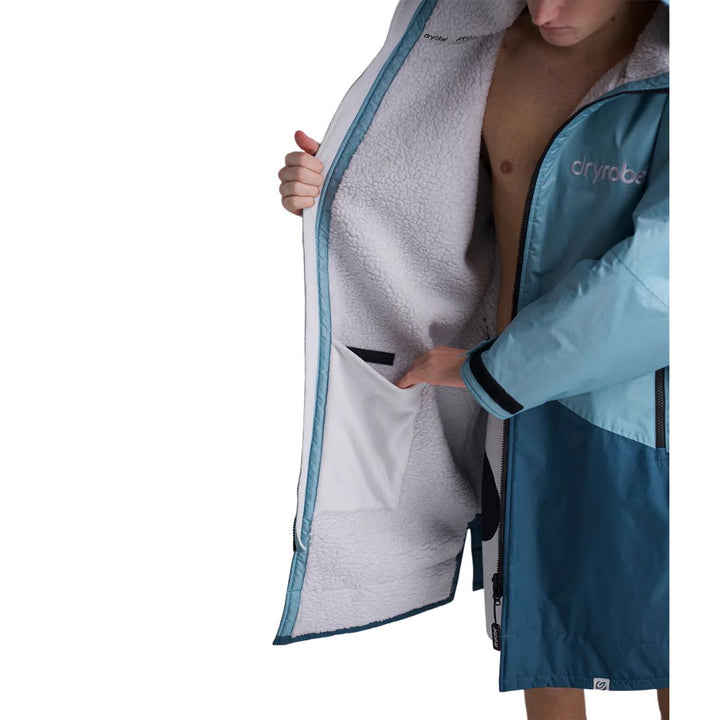 Dryrobe Advance Changing Robe Long Sleeve - Blue / Light Grey