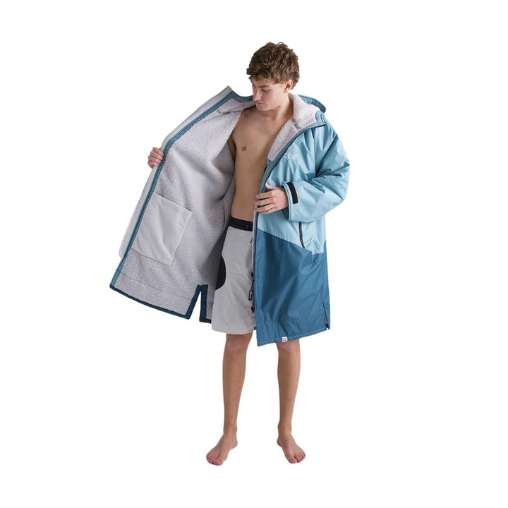 Dryrobe Advance Changing Robe Long Sleeve - Blue / Light Grey