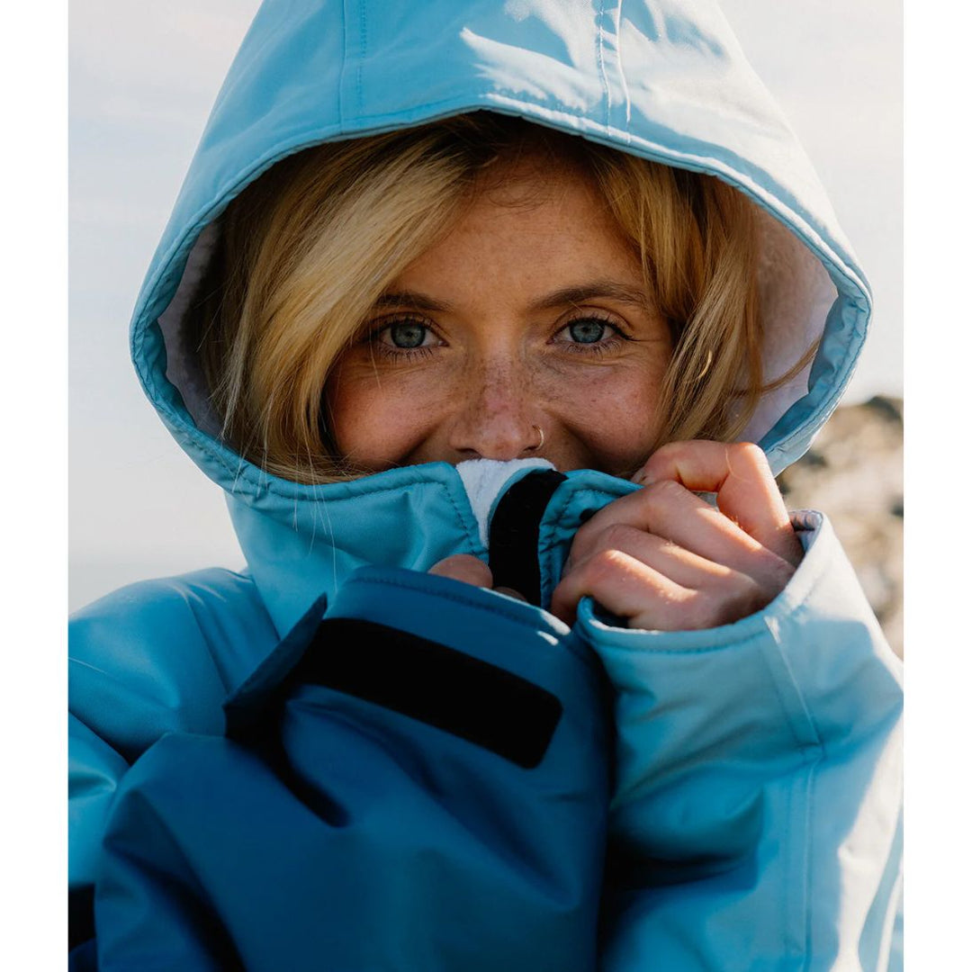Dryrobe Advance Changing Robe Long Sleeve - Blue / Light Grey