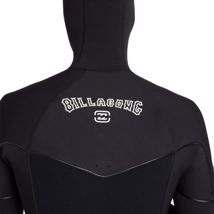 Billabong logo on the back of the Furnace Ultra hooded wetsuit