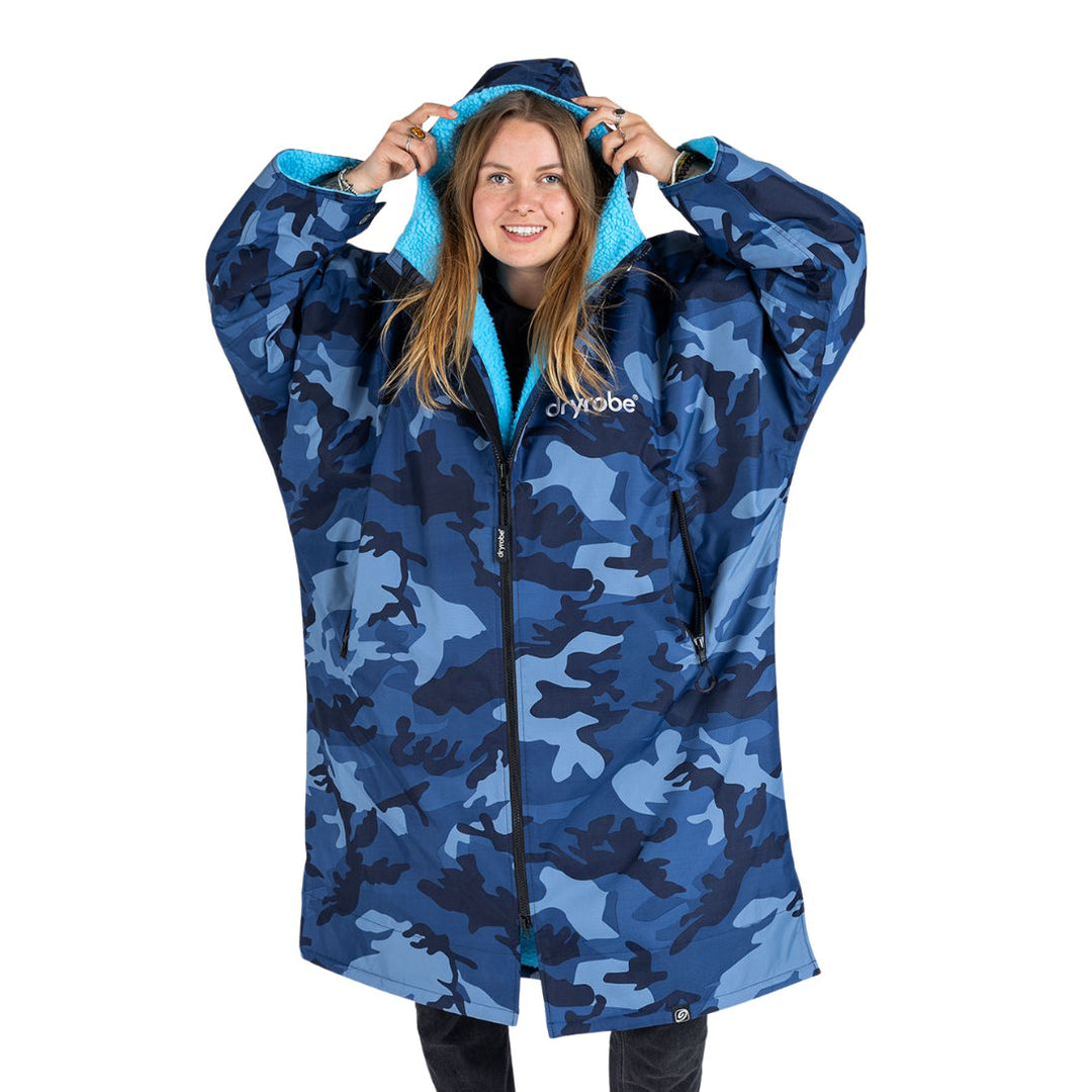 Dryrobe Advance Changing Robe Long Sleeved Blue / Camo Blue – Surfdock ...