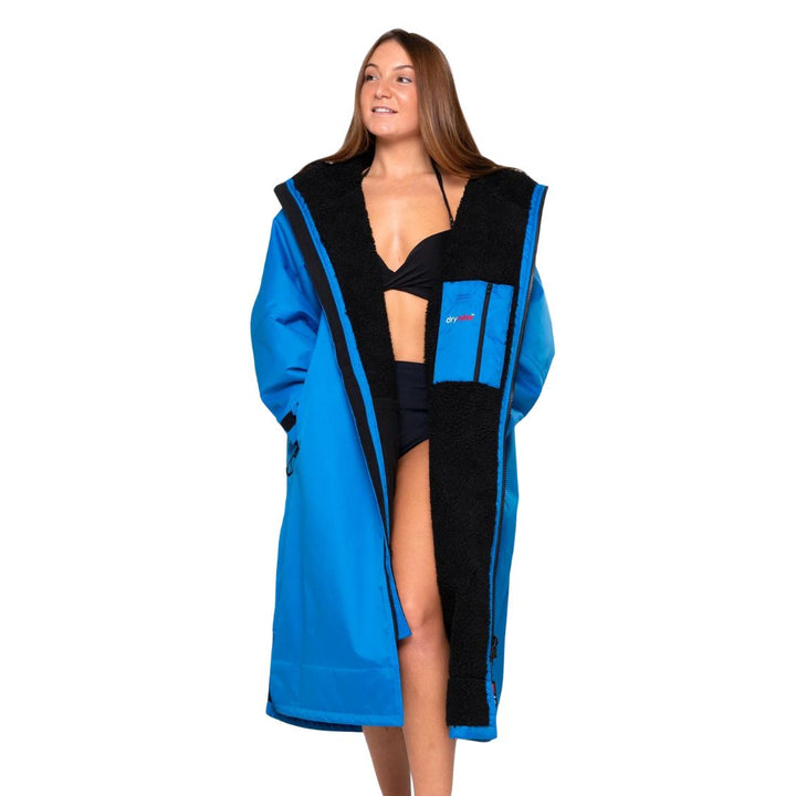 Dryrobe Advance Changing Robe mit langen Ärmeln – Kobaltblau/Schwarz 