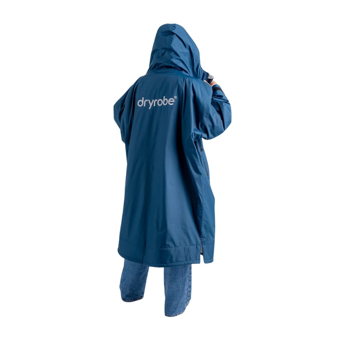 Blue dryrobe garment on a white background