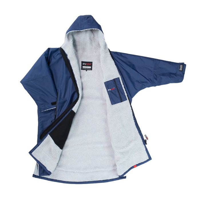 Dryrobe Advance Umkleidemantel mit langen Ärmeln – Navy/Grau 