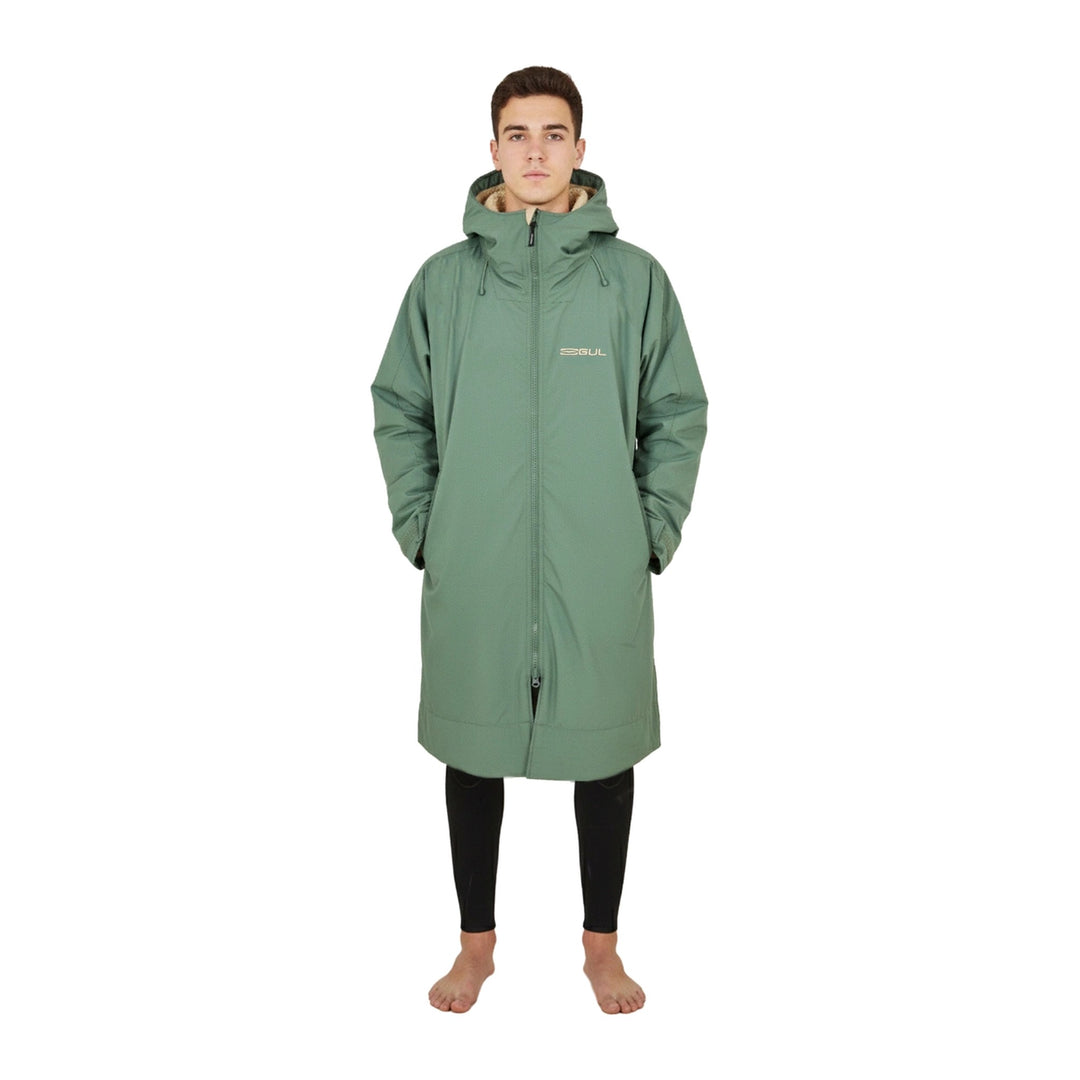 Gul Revorobe changing robe in green/taupe, front view