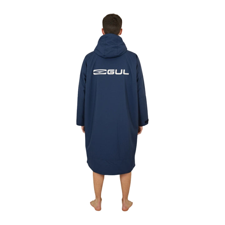 Gul Revorobe changing robe in navy/grey, back view