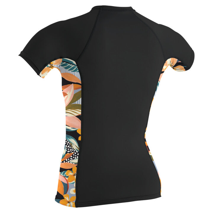 O'Neill Womens Short Sleeved Rash Vest with Sideprint Studio Image