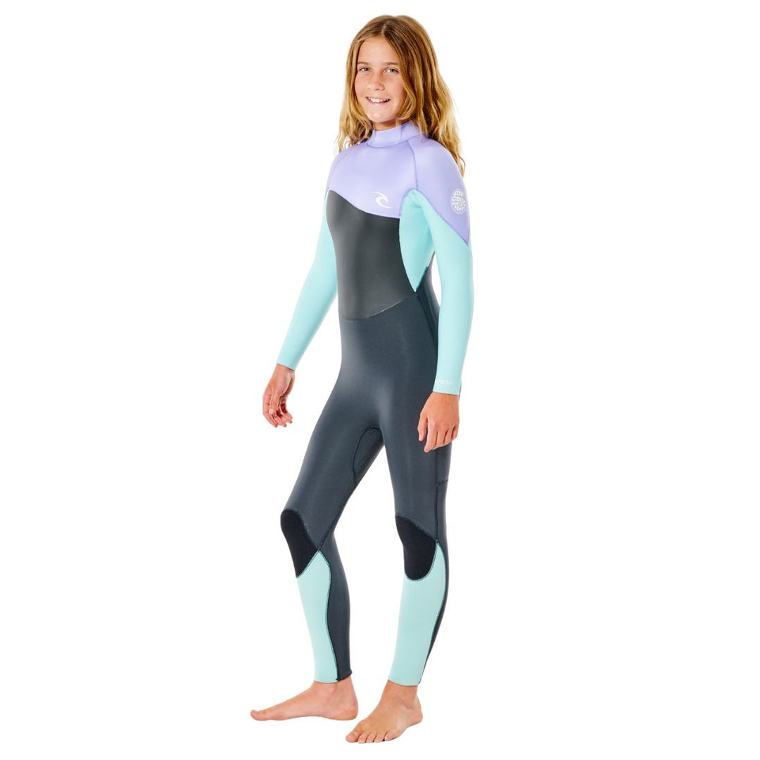 Studio Photo of Rip Curl Girls Omega 5/3 Backzip Kids Wetsuit Purple