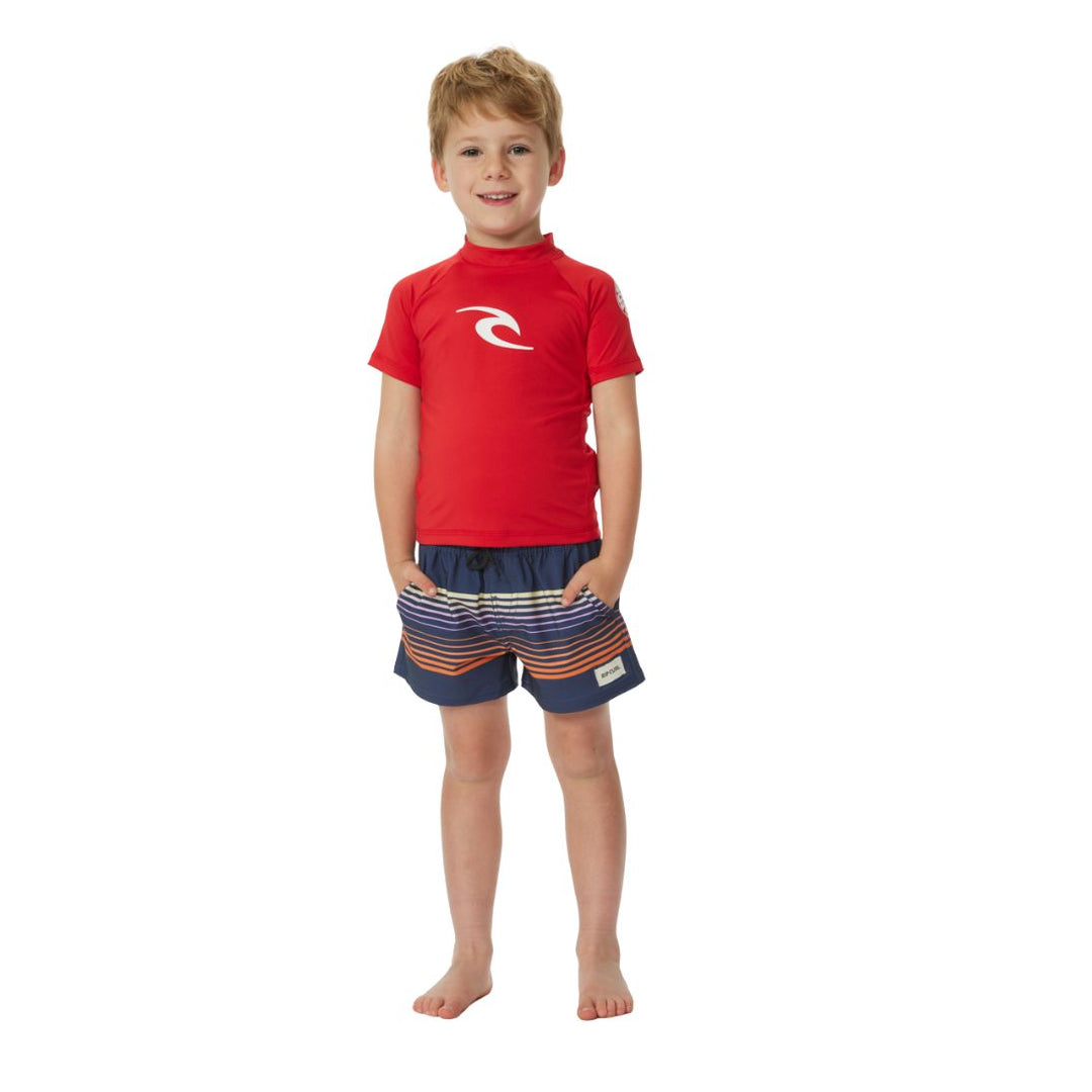 Studio Photo of Rip Curl Brand Waves Kids Rash Vest Short Sleeved