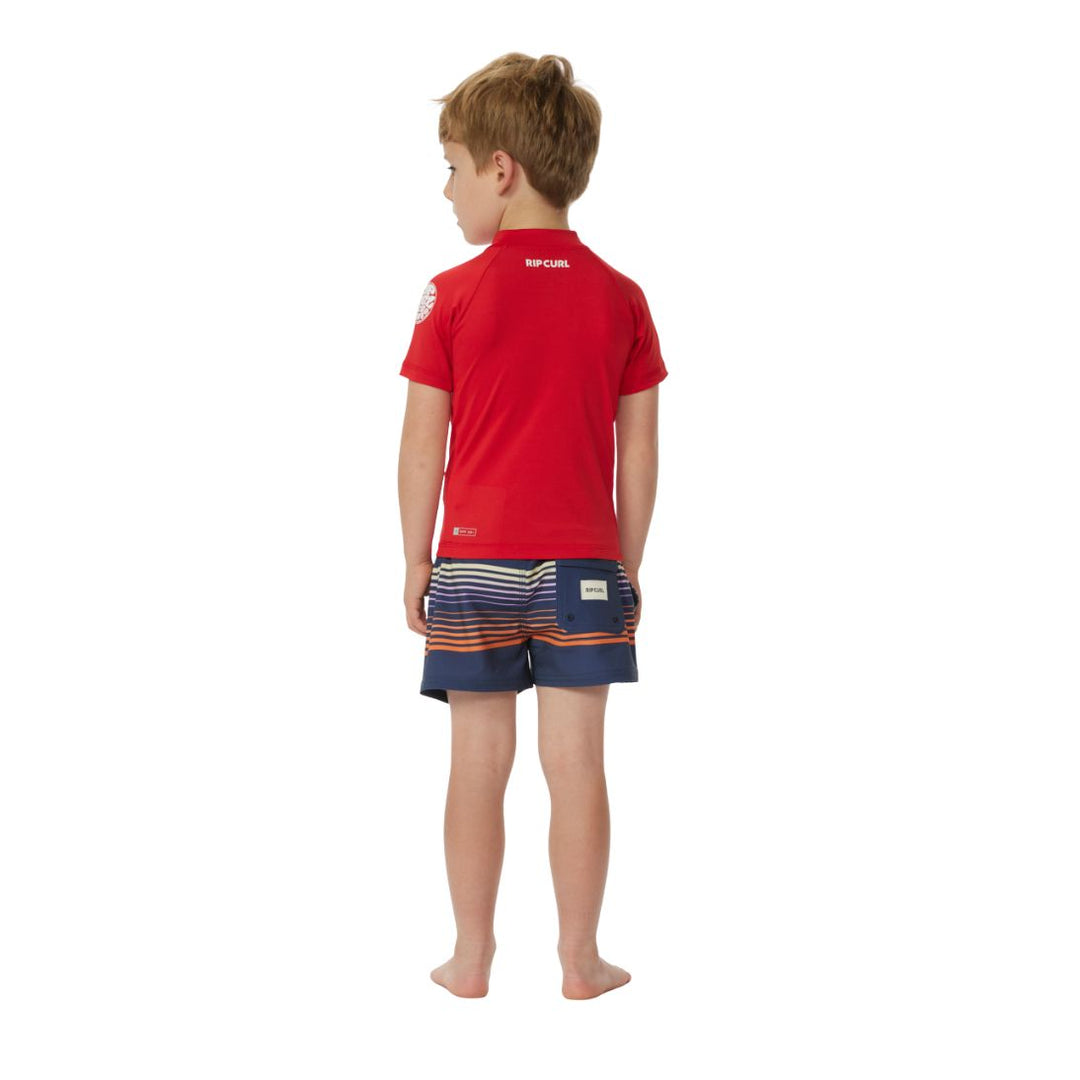 Studio Photo of Rip Curl Brand Waves Kids Rash Vest Short Sleeved