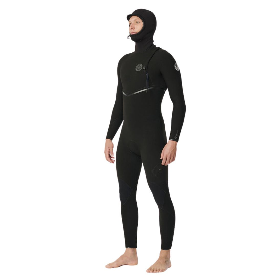 Studio Photo of Rip Curl Mens E Bomb 5/4 Hooded zip free wetsuit