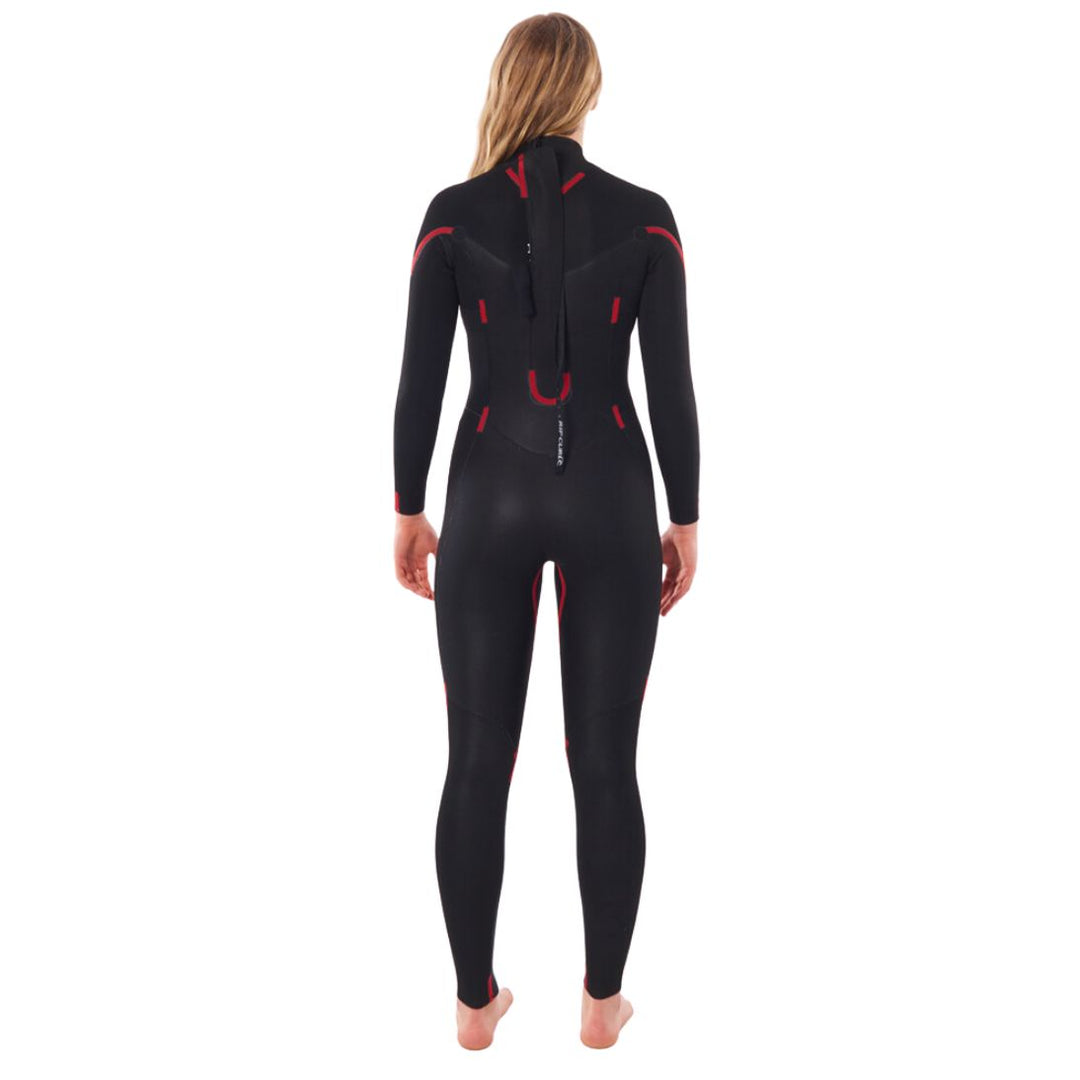 Studio Photo of Rip Curl Womens Omega 4/3 Backzip wetsuit inside back