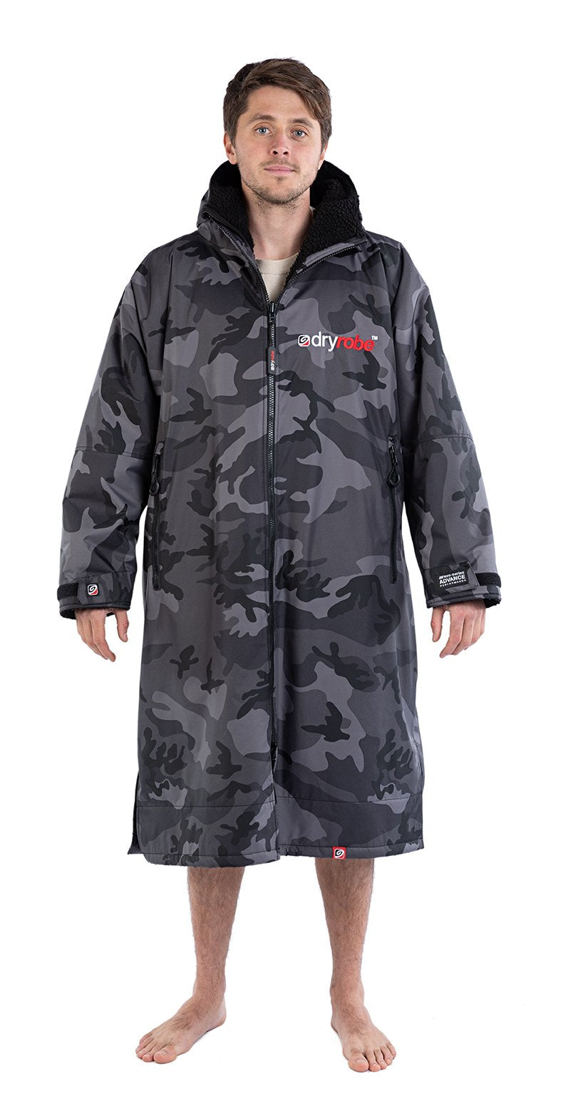Bench Camo Robe Dryrobe Advance Changing Robe Long Sleeved - Black Camo / Black ...
