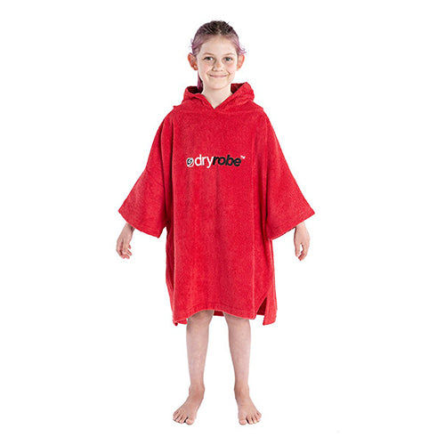 Product Photo of Dryrobe Organic Cotton Kids Poncho Towel Red Extra Small