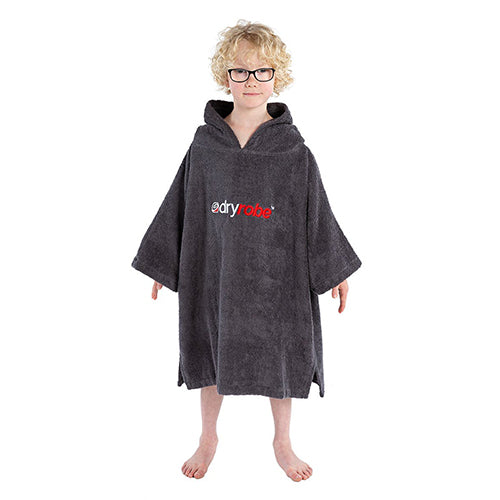 Product Photo of Dryrobe Organic Cotton Kids Poncho Towel Grey Extra Small