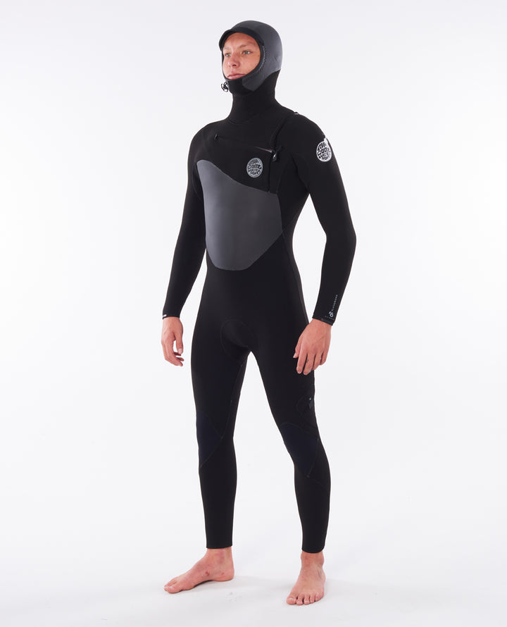 Rip Curl Mens Flashbomb 6/4mm Hooded Chest Zip Wetsuit