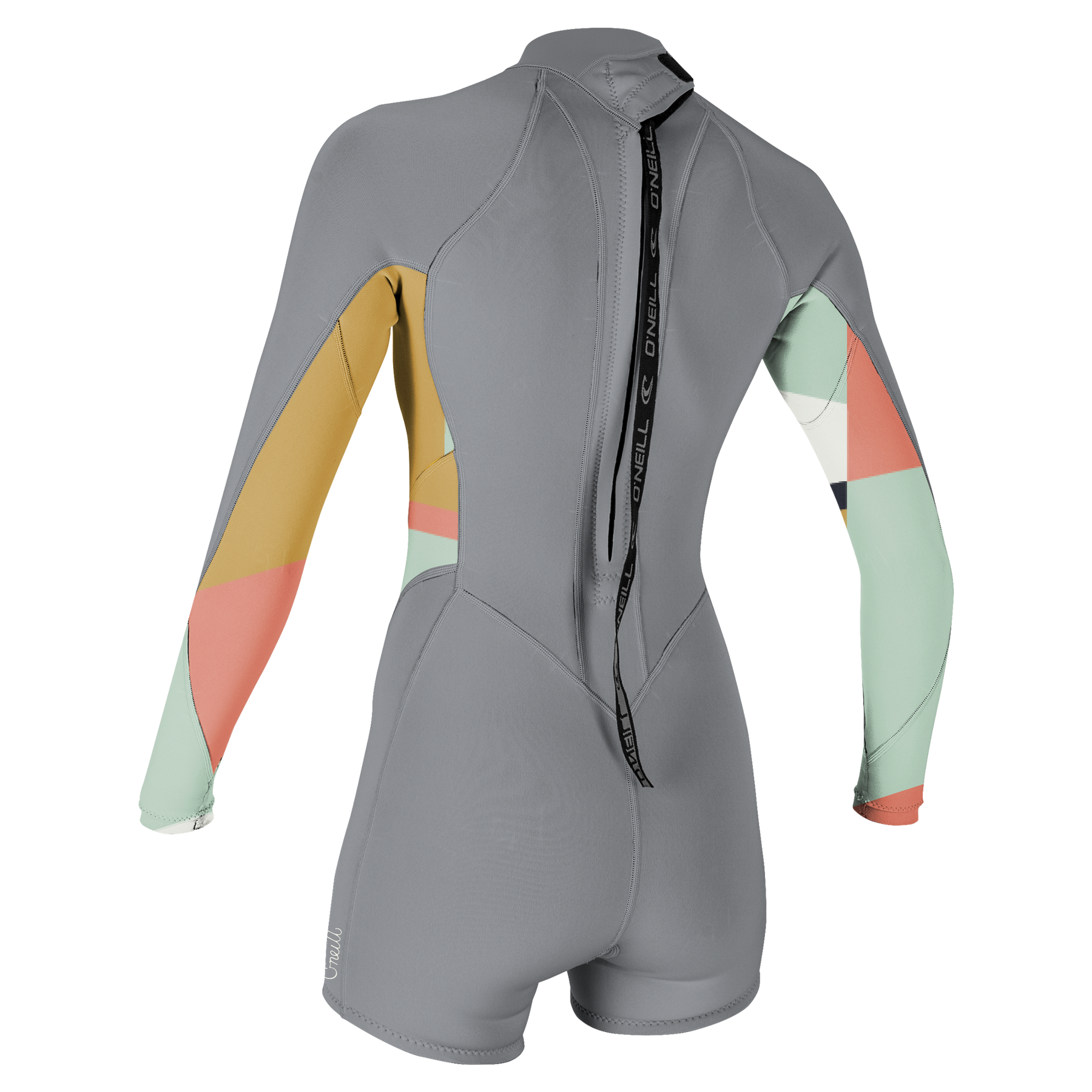 – Wetsuit Surfdock 2/1mm Sleeved Back Watersports Zip Shorty Long O\'Neill Bahia Womens