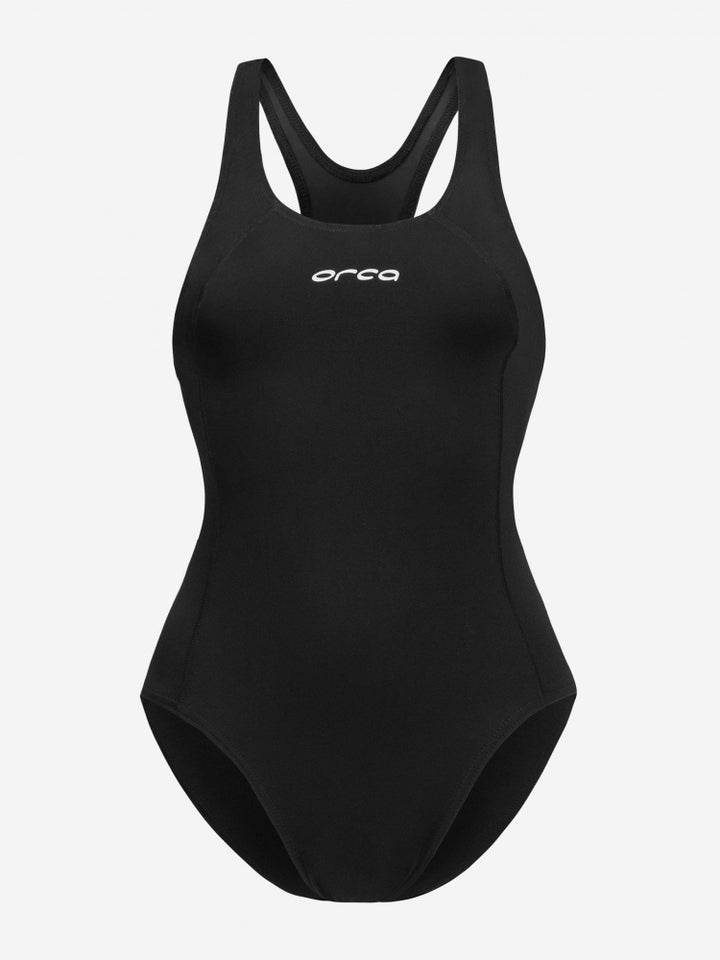 orca womens core one piece swimsuit black front