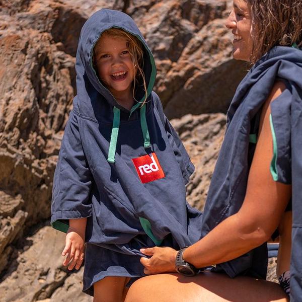 Lifestyle Photo of Red Original Kids Quick Dry Poncho