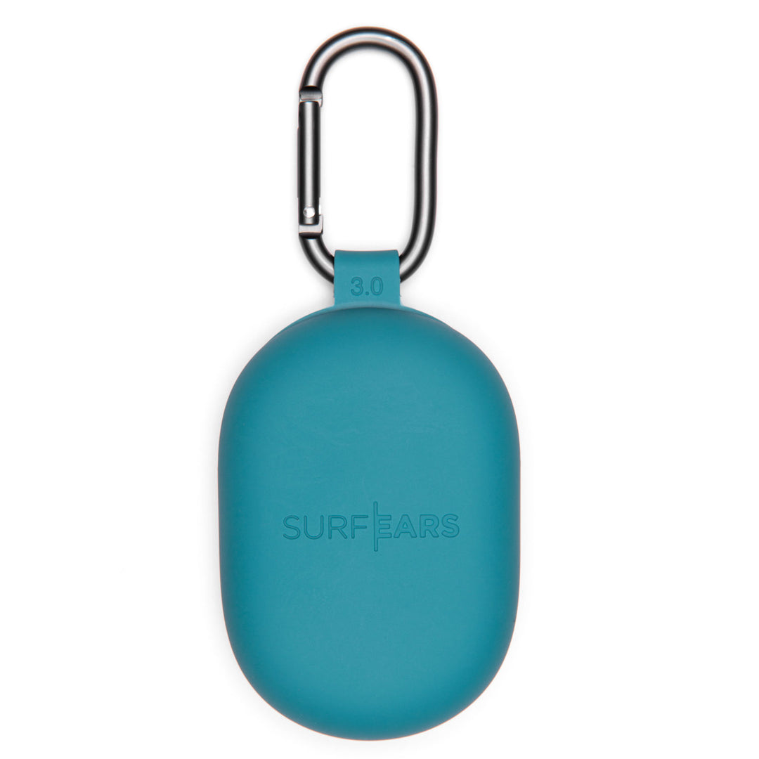 SurfEars ear-plugs silicone case with carabiner hook. 
